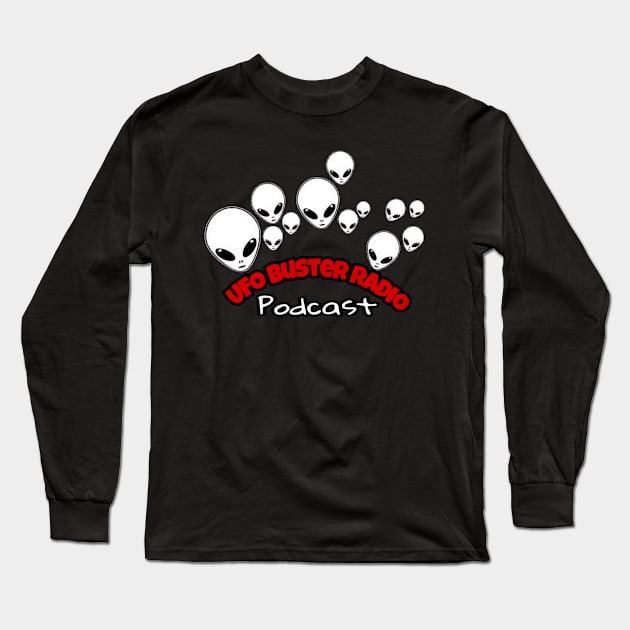 UFO Buster Radio Alien Heads Long Sleeve T-Shirt by UFOBusterRadio42